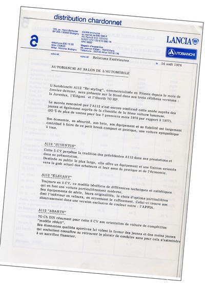 Prsentation Autobianchi A 112 (RETROMOBILE 2009)