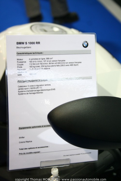 BMW S 1000 RR 2010 (Salon 2 roues de Lyon 2010)