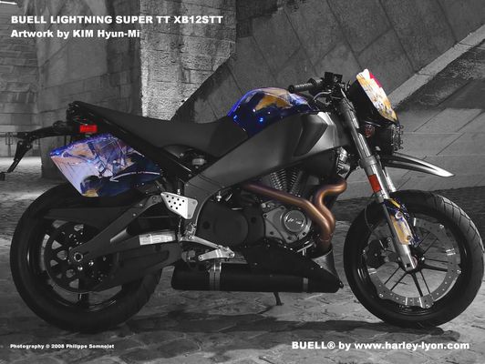 Buell Lightning Super TT XB 12 STT peint par Kim Hyun Mi (Salon Moto de Lyon 2008 - Stand Harley davidson et Buell)