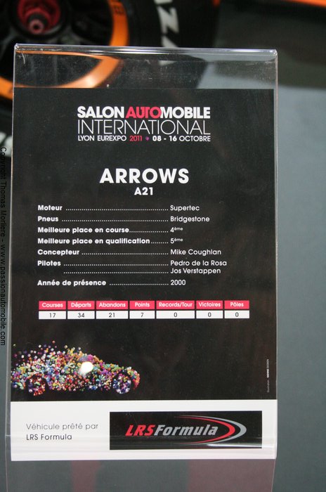 formule 1 arrows a 21 2000 (salon de l'auto de Lyon 2011)
