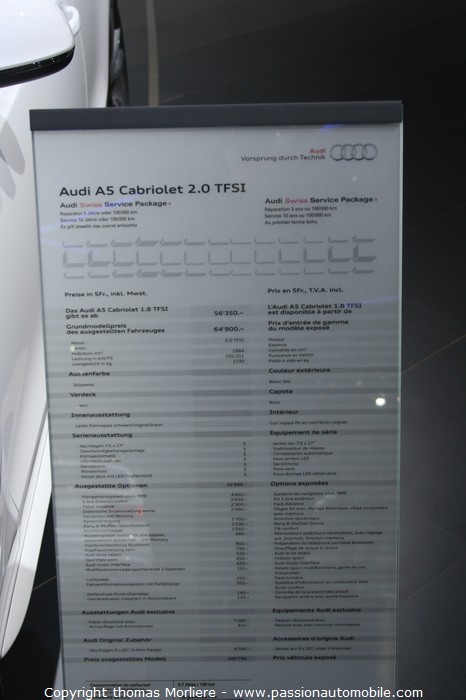 Audi A5 Cabriolet 2.0 TFSI 2010 (Salon de Geneve 2010)