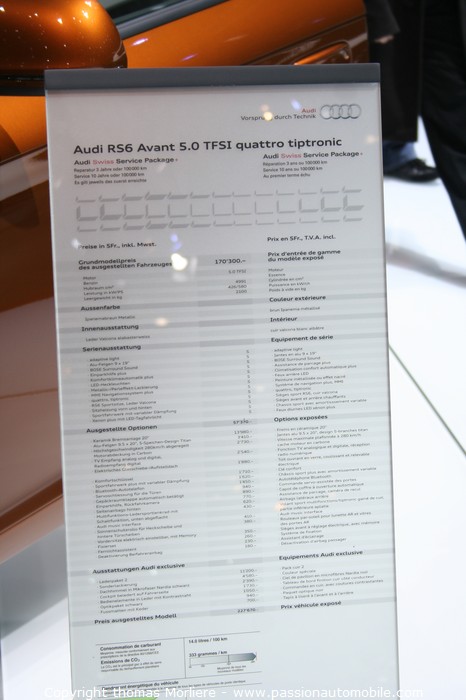 Audi RS6 Avant 5.0 TFSI Quattro tiptronic 2010 (Salon de Geneve 2010)