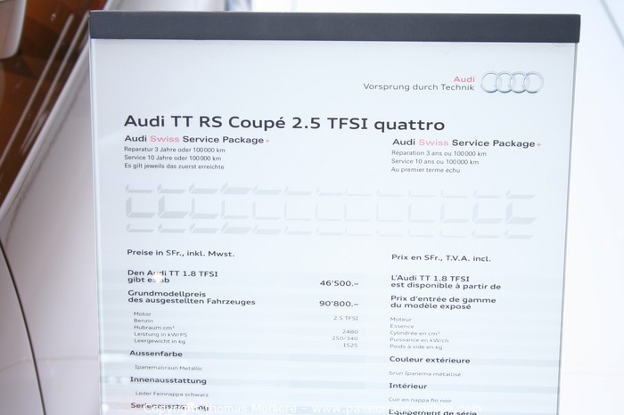 Audi TT RS Coup 2.5 TFSI Quattro 2010 (Salon automobile de Genve 2010)