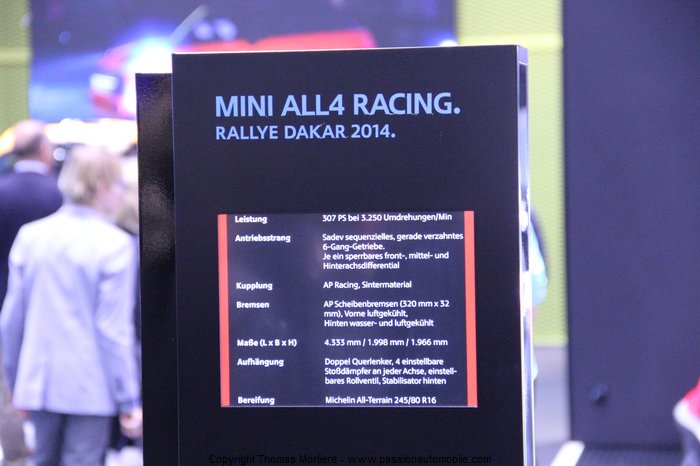 mini all 4 racing rallye dakar 2014 (Salon auto de geneve 2014)