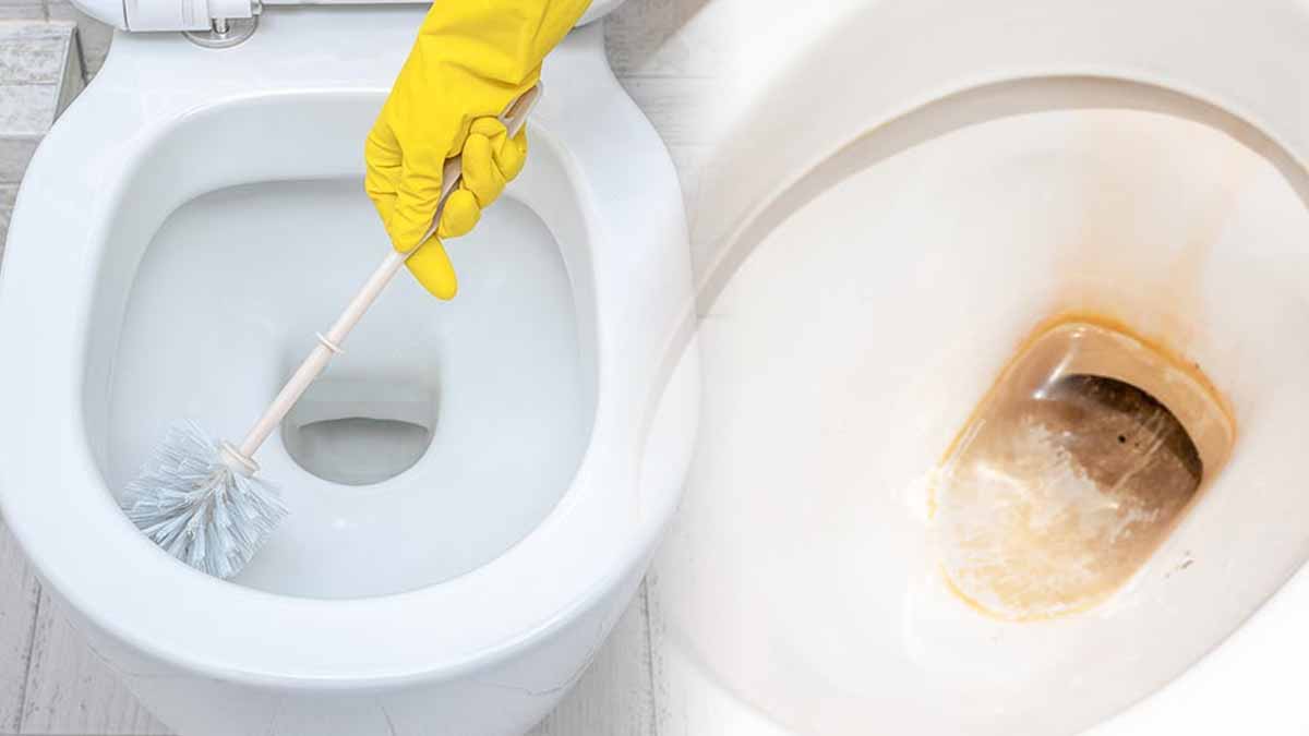 traces brunes des toilettes