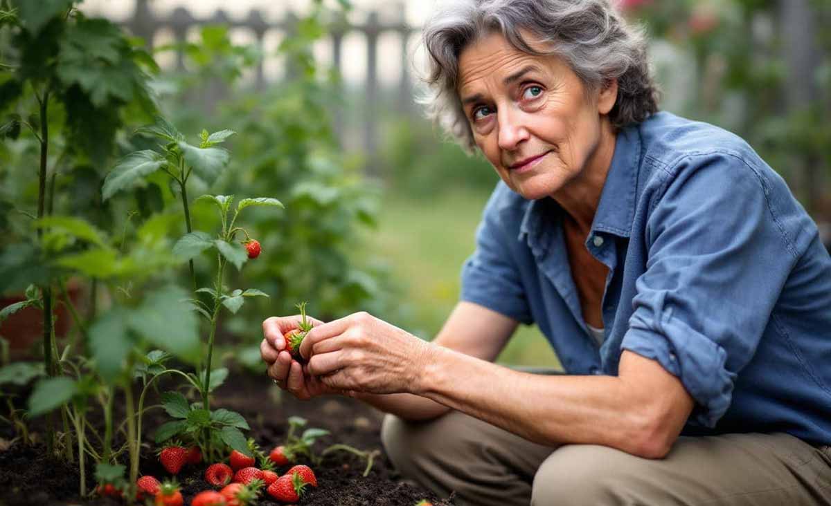 récolter des fraises et tomates